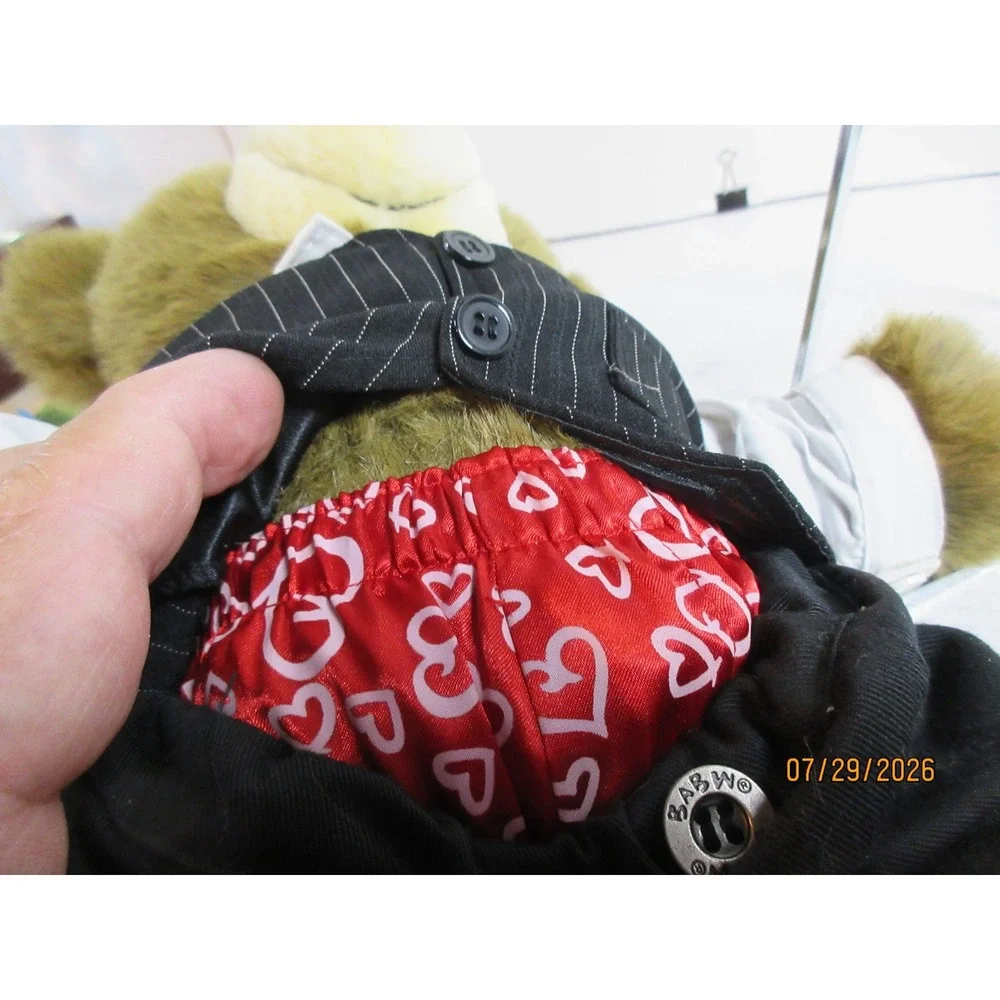 Build A Bear Workshop Plush Teddy Bear in Formal Suit Vest Tie and Heart Boxers